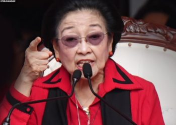 Ketum PDI Perjuangan Megawati Soekarnoputri saat pidato upacara HUT ke 81 RI (Instagram @pdiperjuangan)