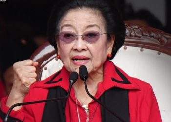 Ketum PDI Perjuangan Megawati Soekarnoputri saat pidato upacara HUT ke 81 RI pada 17 Agustus 2026 (Instagram @pdiperjuangan)