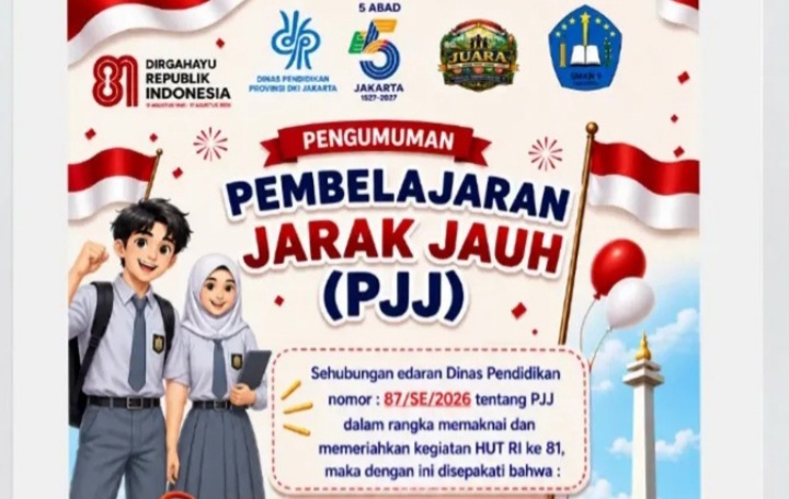 Pengumuman sekolah di Jakarta terapkan PJJ (Instagram @smkn9_jkt)