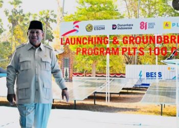 Presiden Prabowo Subianto saat peresmian groundbreaking pembangunan PLTS 100 GWp di Jembrana, Bali, bertepatan dengan Maulid Nabi, Selasa 25 Agustus 2026 (Instagram @sekretariat.kabinet)
