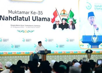 Presiden Prabowo saat Muktamar ke 35 NU di Jombang, Jawa Timur, Kamis 27 Agustus 2026 (Instagram @sekretariat.kabinet)