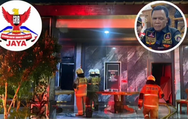 Markas GRIB Jaya di Kedoya terbakar pada Senin dini hari 31 Agustus 2026 (Instagram @shel_ter10)