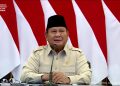 Presiden Prabowo saat meresmikan jembatan dan sumber air bersih yang dibangun TNI-Polri (YouTube @sekretariat presiden)