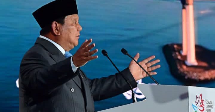 Presiden Prabowo Subianto saat dialog di Eastern Economic Forum (EEF) ke 11 di Vladivostok, Rusia, Kamis 3 September 2026 (Instagram @sekretariat.kabinet)