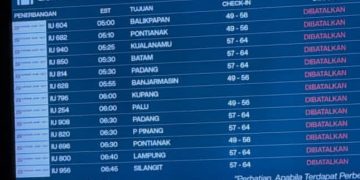 Bandara Soetta menjadi salah satu bandar udara yang ditutup aktivitas penerbangan imbas abu vulkanik Gunung Anak Krakatau yang melanda sejak Minggu pagi 6 September 2026 (Instagram @trensterid)