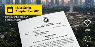 Sekolah di Jakarta hari ini Senin 7 September terapkan sistem belajar dari rumah atau PJJ imbas hujan abu vulkanik erupsi Gunung Anak Krakatau (Instagram @jakarta)