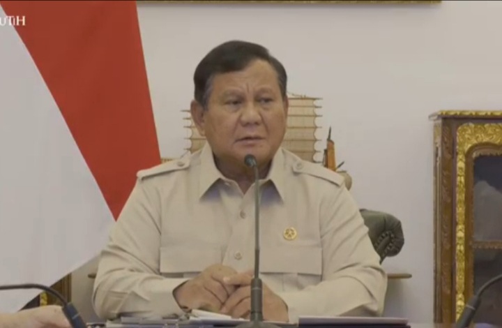 Presiden Prabowo pimpin ratas melalui konferensi video Senin 7 September 2026 (YouTube @sekretariat presiden)