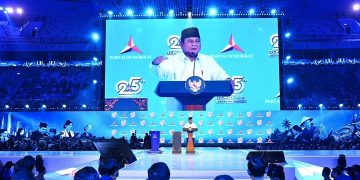 Presiden Prabowo Subianto hadiri acara HUT ke 25 Partai Demokrat, Rabu 9 September 2026 (Instagram @sekretariat.kabinet)