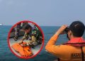 Temuan pelampung warna oranye saat pencarian lima wartawan dan tiga kru kapal yang hilang kontak saat liputan erupsi Gunung Anak Krakatau (Instagram @garudatv.official)