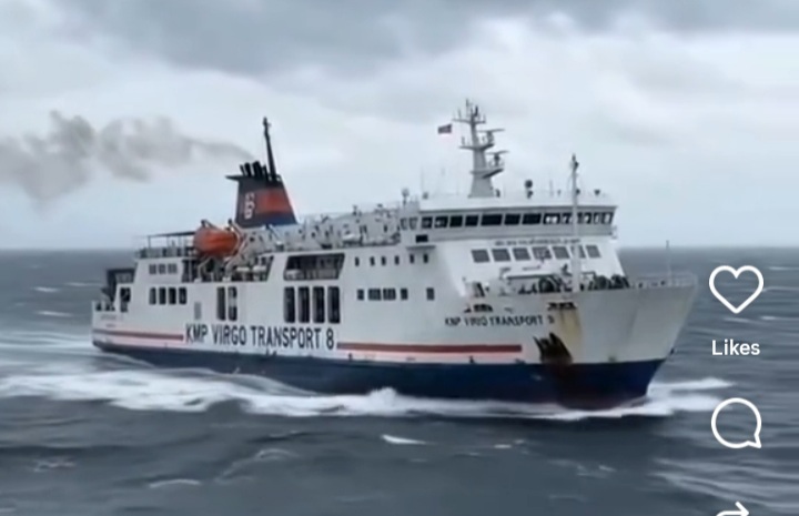 Kapal Virgo Transport 8 alami kecelakaan pada Minggu 13 September 2026 (Instagram @temansiagabencana)