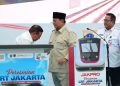 Presiden Prabowo Subianto saat peresmian LRT Kelapa Gading-Manggarai, Rabu 16 September 2026 (Instagram @sekretariat.kabinet)