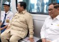 Gubernur DKI Jakarta Pramono Anung saat jajal LRT Kelapa Gading-Manggarai bersama Presiden Prabowo Subianto (Instagram @seentodaymedia)