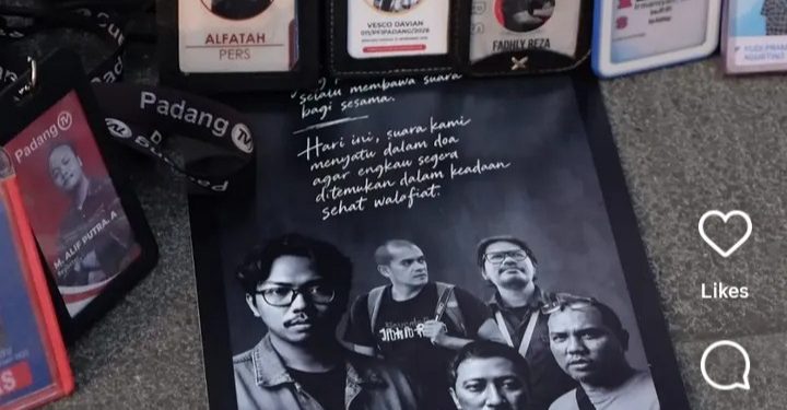 Lima wartawan hilang di Anak Krakatau masih belum ditemukan (Instagram @bukittinggipressclub)