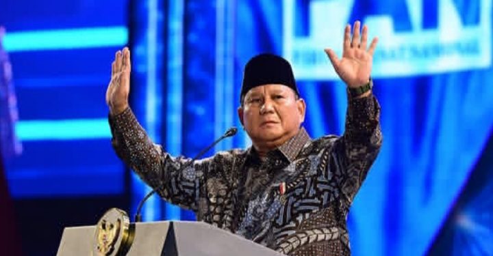 Presiden Prabowo Subianto saat pidato di acara HUT ke 28 PAN (instagram @sekretariat.kabinet)