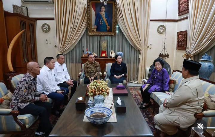 Momen Presiden Prabowo didampingi Dasco hingga Seskab takziah ke Megawati Soekarnoputri atas wafatnya Guruh Sukarnoputra (Instagram @sekretariat.kabinet)