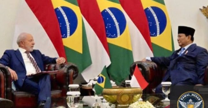 Presiden Prabowo Subianto saat bertemu Presiden Brasil Luiz Inácio Lula da Silva (Instagram @kawallmedan)