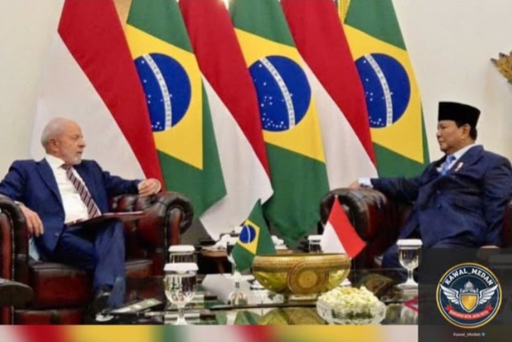 Presiden Prabowo Subianto saat bertemu Presiden Brasil Luiz Inácio Lula da Silva (Instagram @kawallmedan)