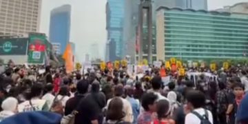 Aksi demo 28 Oktober 2026 di Bundaran HI, Jakarta (Instagram @jktonthespot)
