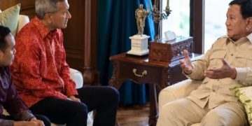 Momen Presiden Prabowo terima tamu Menlu Singapura Vivian Balakrishnan di Hambalang, Bogor, Jawa Barat, Rabu 28 Oktober 2026 (Instagram @nusand_tara)