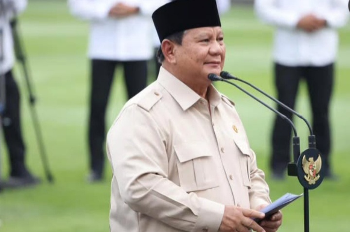 Presiden Prabowo Subianto saat beri pesan ke para atlet Sea Games di Istana, Kamis 29 Oktober 2026 (Instagram @sekretariat.kabinet)